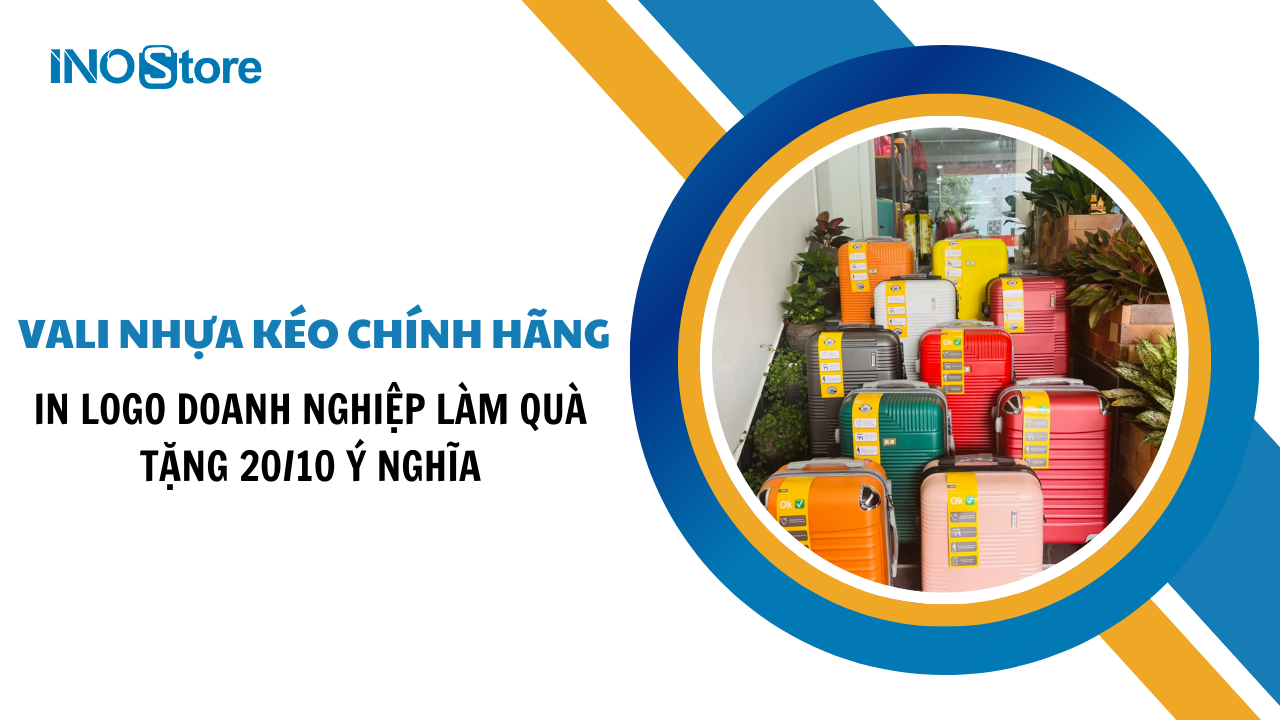 In logo doanh nghiệp lên vali nhựa kéo chính hãng làm quà tặng 20/10 ý nghĩa