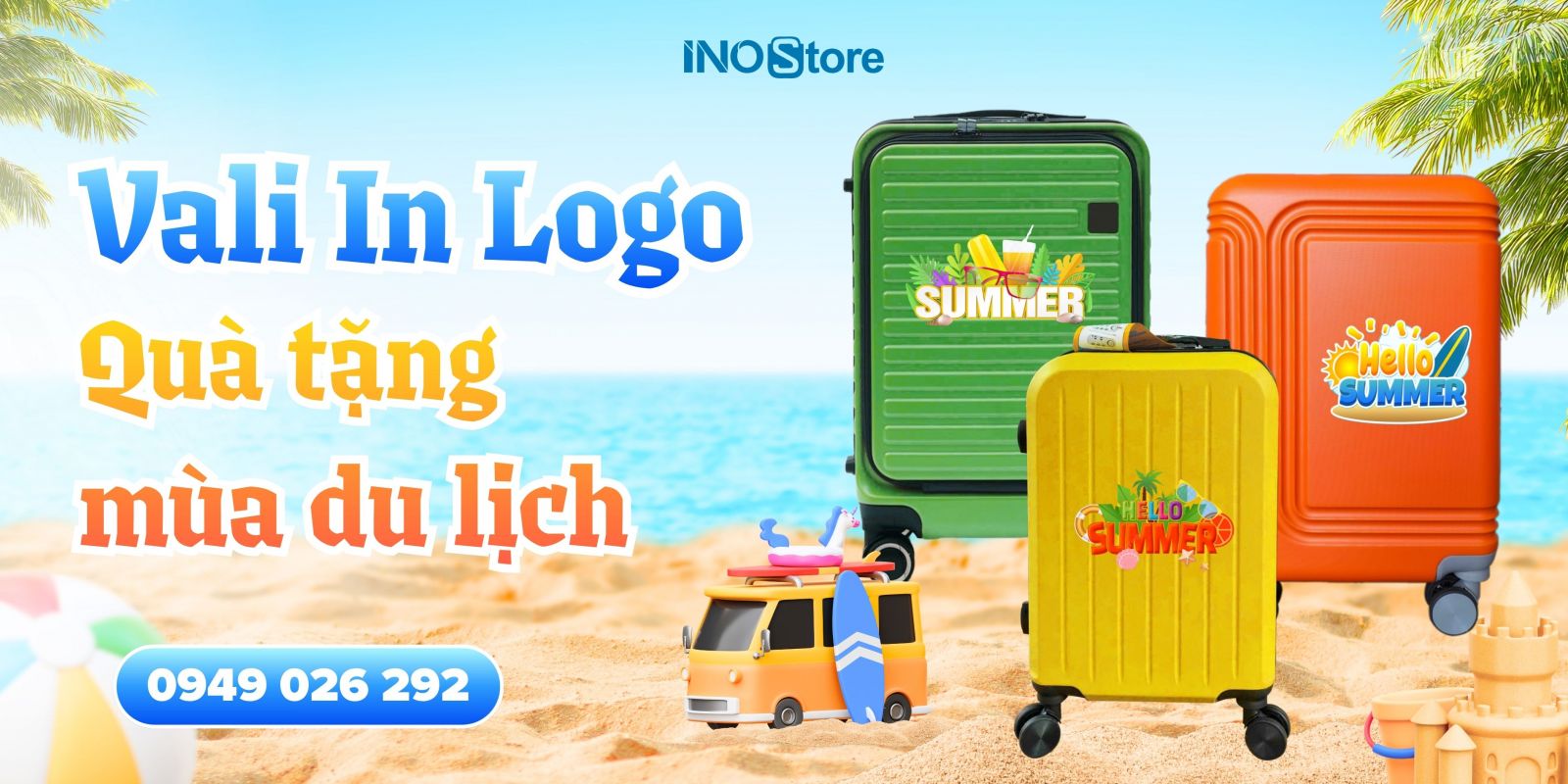 Quà tặng mùa hè 2026 vali du lịch nhỏ gọn, in logo theo yêu cầu
